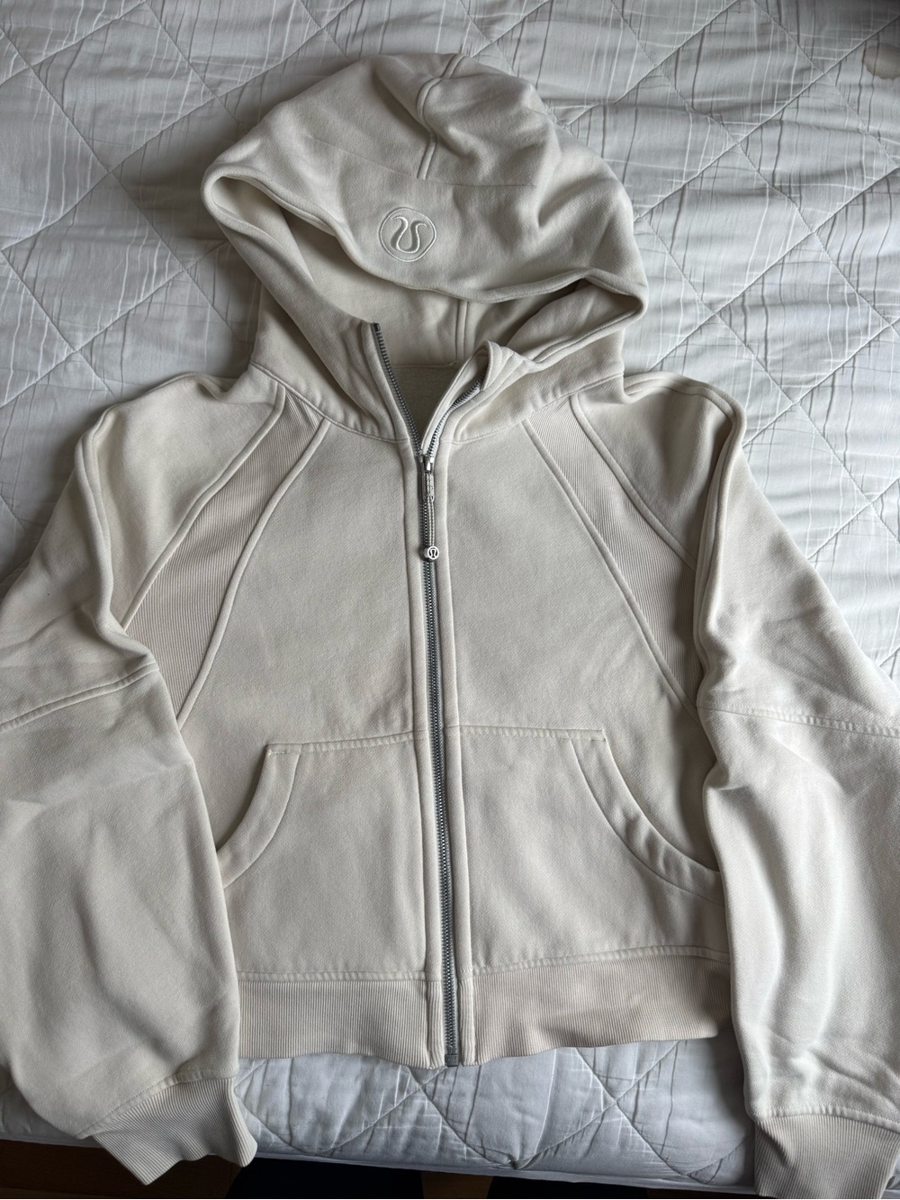 lululemon athletica Cream Full-Zip Hooded Sweater